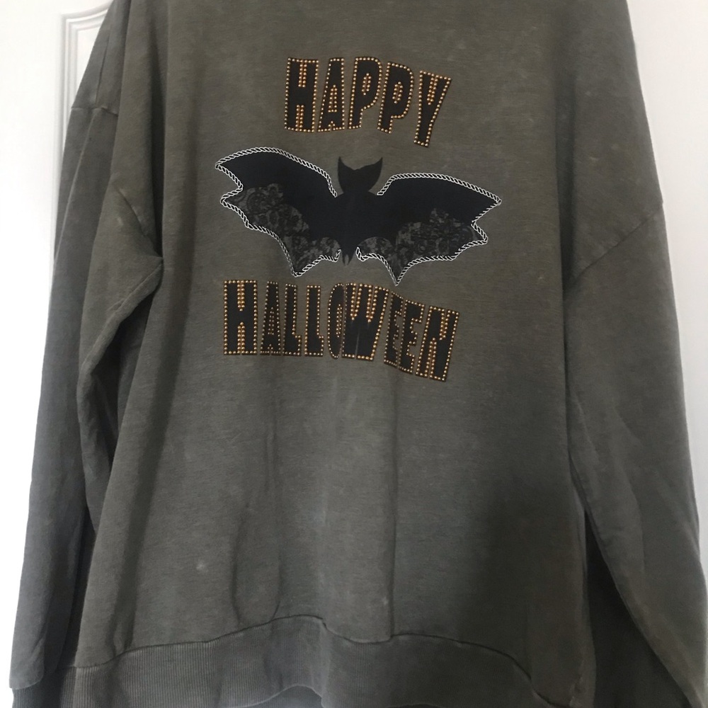 Feeling Festive Happy Halloween Bat Graphic Men's Sweatshirt Size XXL
